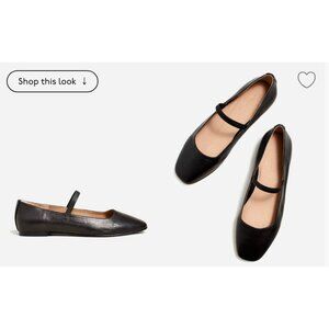 Madewell $98 The Greta Ballet Flat Black Size 9.5 NN044